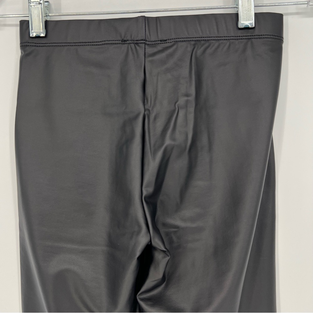 NEW White Birch Womens Juniors Leggings Faux Leather Black Stretch Runs Small - Picture 4 of 8